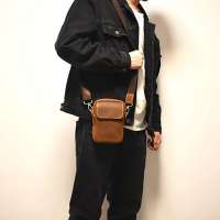 100% Genuine Leather Messenger Bags Cow Leather Men Crossbody Bags Multifunction Waist Bags Mini Shoulder Bag