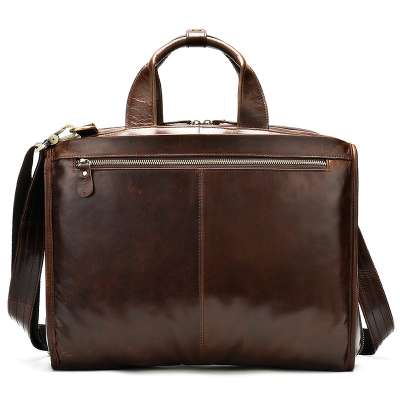 Men' Genuine Leather Briefcase Bag Big Capacity Leather Laptop Bags Full Grain Leather Shoulder Bag Business Messenger Bags