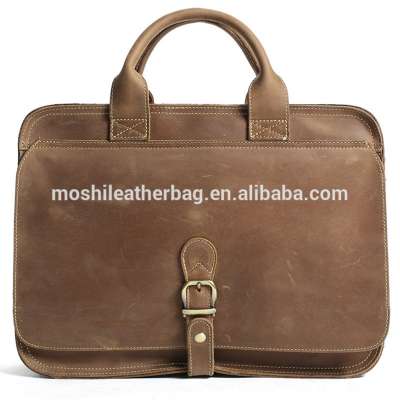 Wholesale Antique Style Top Grain Leather Mens Briefcase laptop Bag 6020