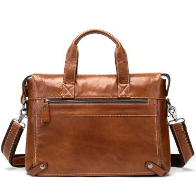 Men Genuine Leather Briefcase Cowhide Business Handbag Leather Shoulder Messenger Bags Cowskin Large Laptop Bags